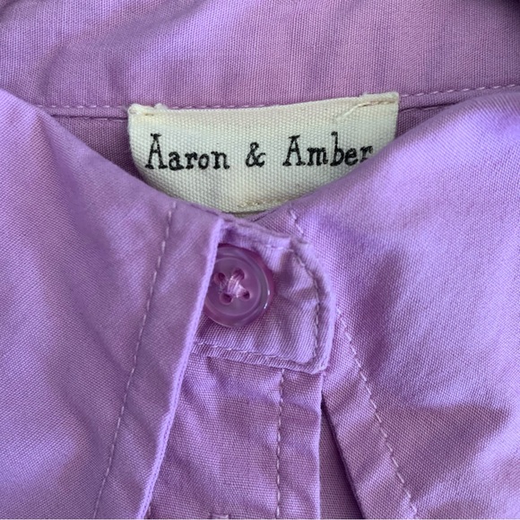 SIZE S AARON AND AMBER PURPLE OVERSIZED SHIRT LONG SLEEVED - Picture 4 of 10